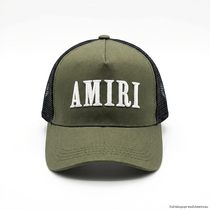 AMIRI Retro Style Olive Green Hat