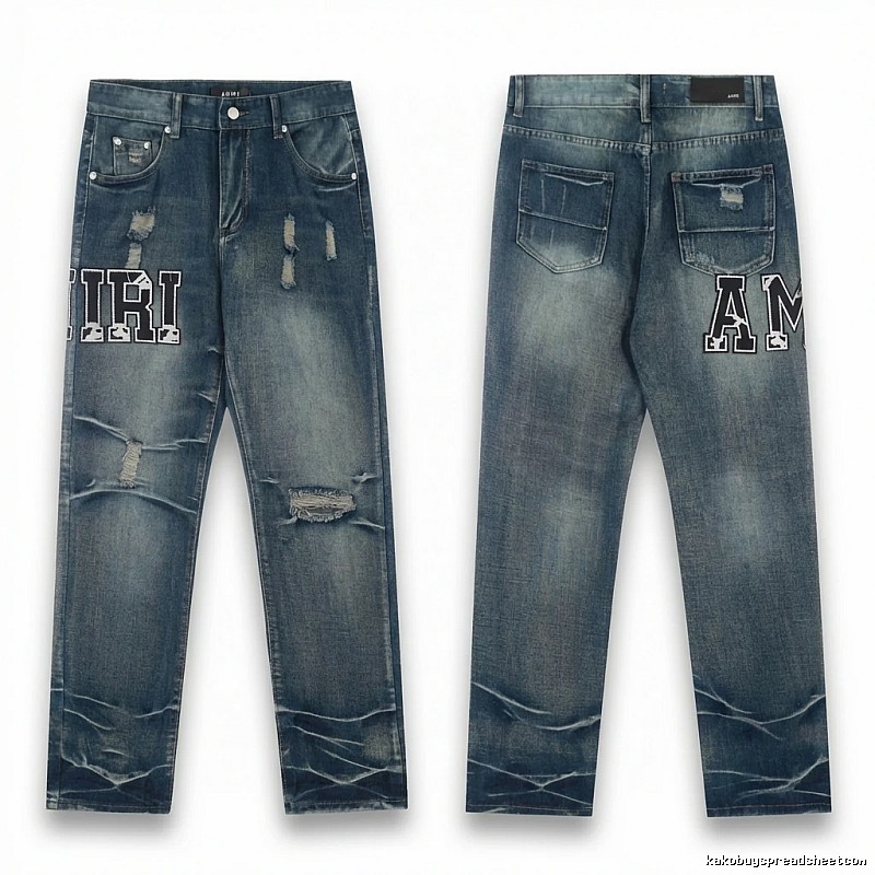 AMIRI ripped denim blue jeans