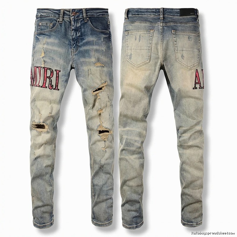 AMIRI Ripped Denim Trendy Pants