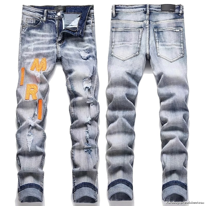 AMIRI Ripped Light Blue Jeans