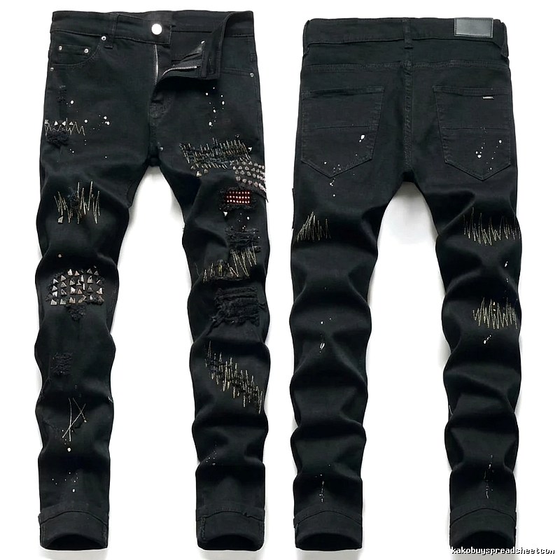 AMIRI Ripped Trendy Black Pants