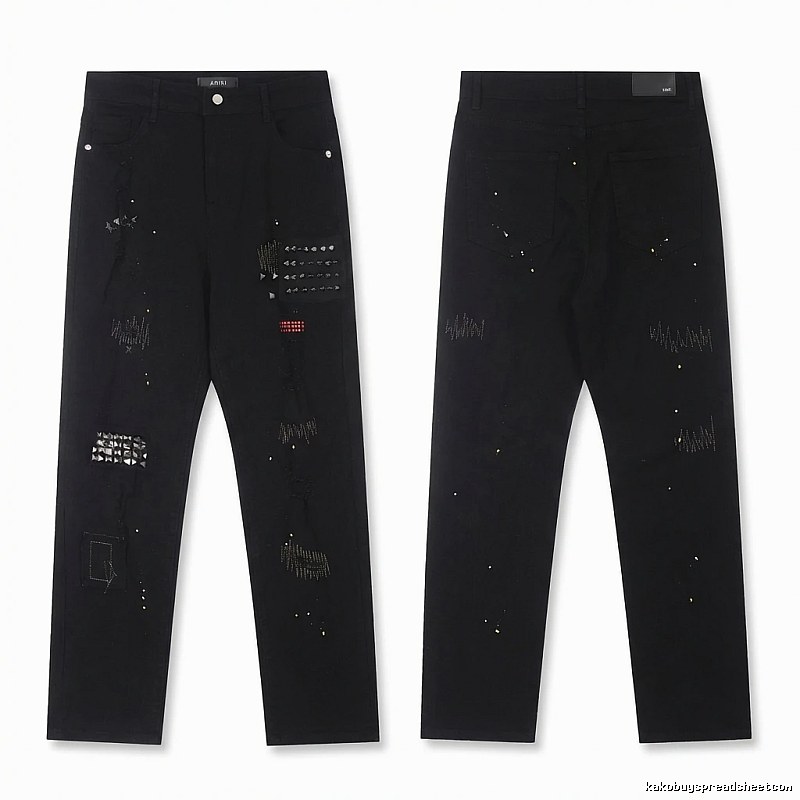 AMIRI Rivet Punk Style Black Pants