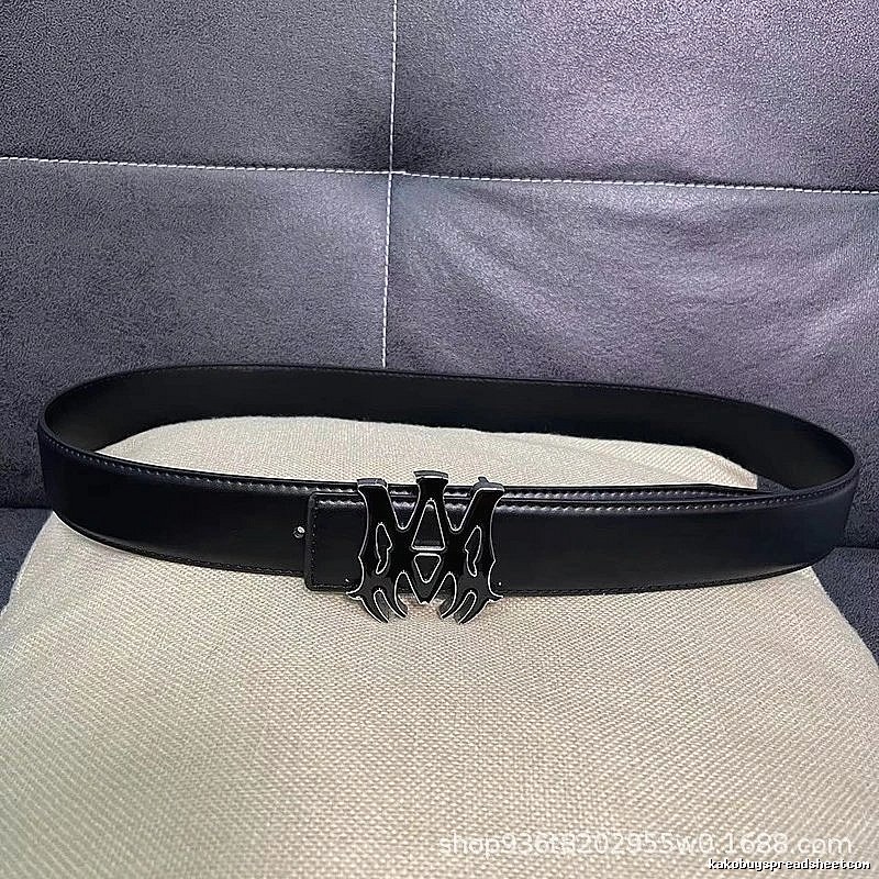 Amiri Streetwear Logo belt Black Belt Metallic with Logo Accent