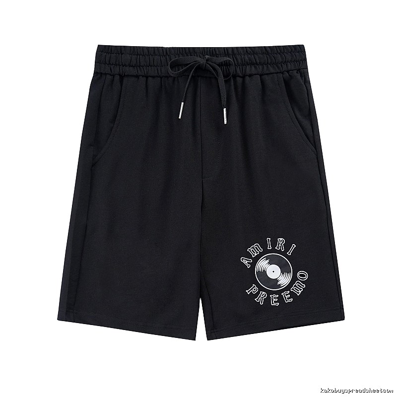 Amiri Travel Logo shorts Black Casual Amiri with Modern Look