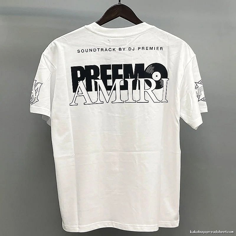 Amiri White Black Records Graphic T-Shirt Coffee Run