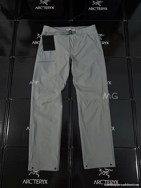 Arc'teryx Gray Technical Hiking Pants with structured outdoor cut and articulated knee seams
