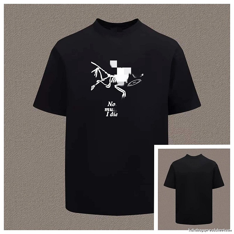 Arc'teryx Skull Print Street Style Black Short Sleeve T-Shirt