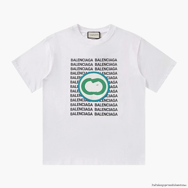 Balenciaga All-over Print Trendy Style White T-Shirt