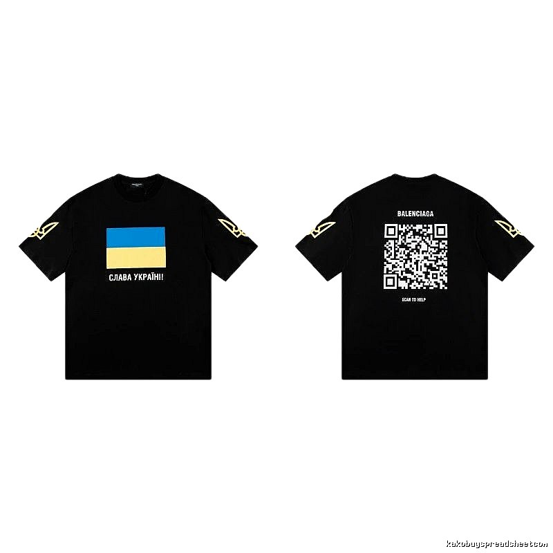 Balenciaga Charity Print Trendy Style Black Short-sleeve T-Shirt