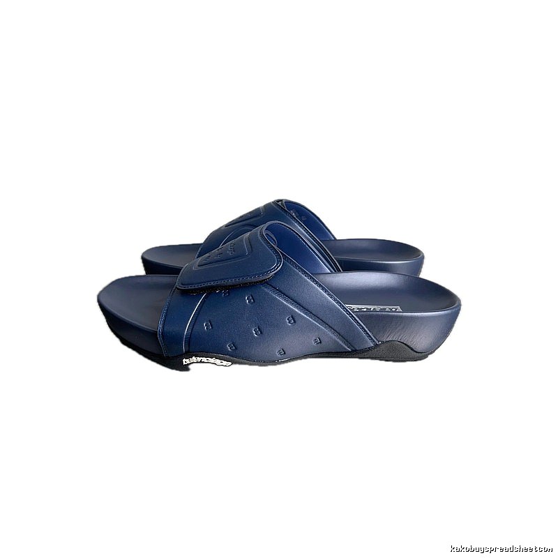 Balenciaga Classic Embossed Trendy Cool Style Navy Blue Slippers