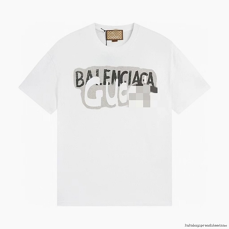 Balenciaga Co-branded Graffiti-style White T-Shirt
