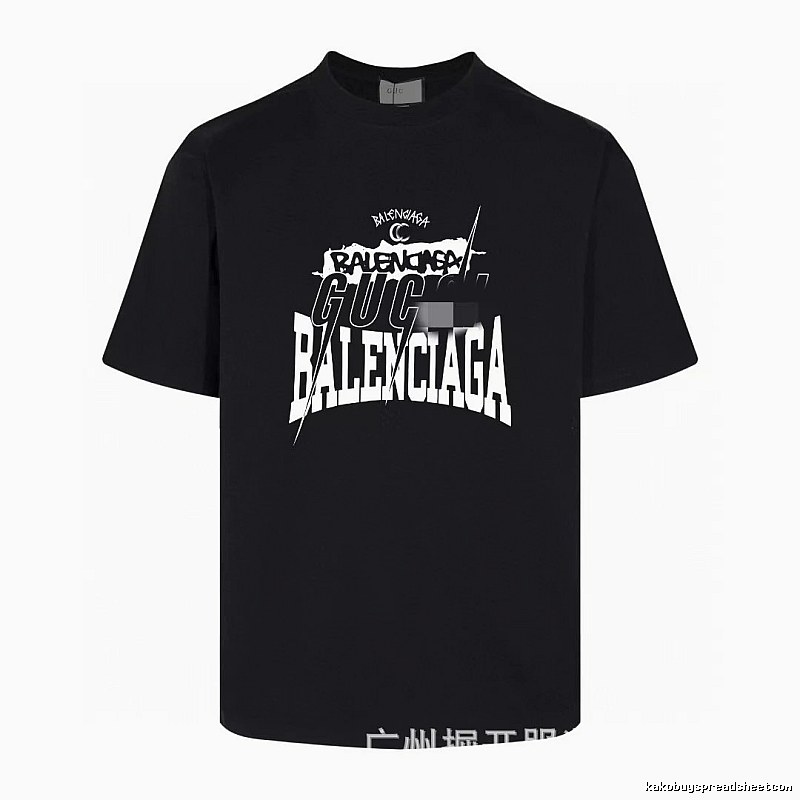 Balenciaga Co-branded Street Style Black Short-sleeve T-shirt