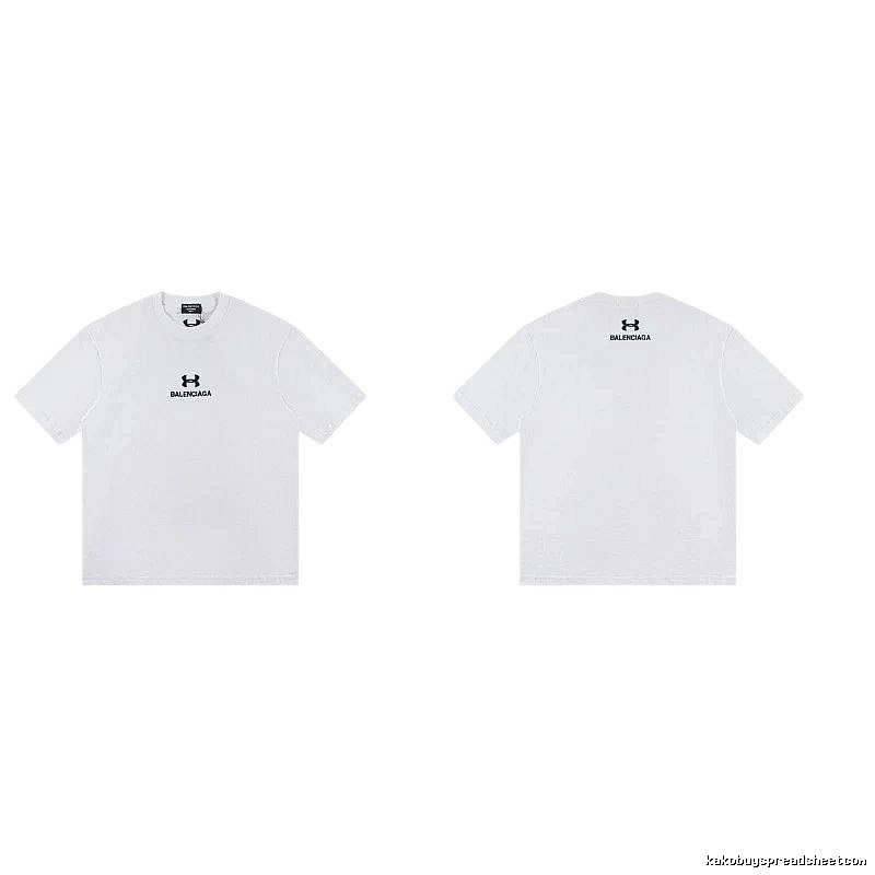Balenciaga Co-branded Trendy Printed White T-Shirt