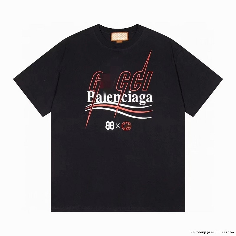Balenciaga Co-branded Trendy Style Black Short-sleeve T-shirt