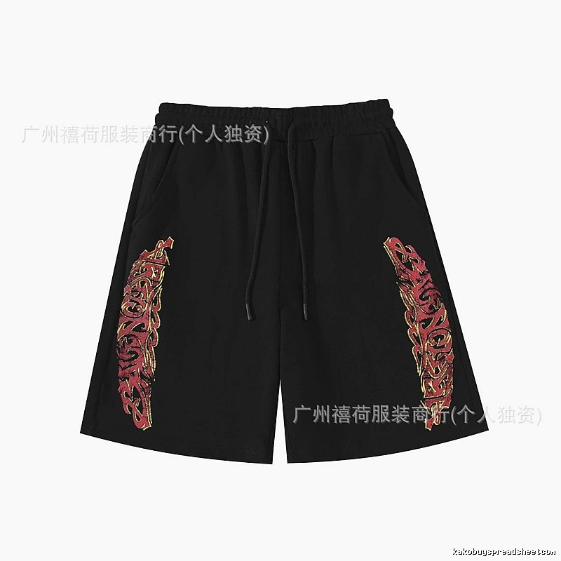 Balenciaga Flame Style Black Shorts
