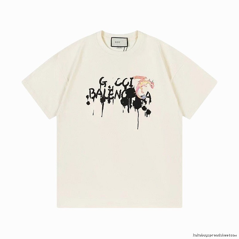 Balenciaga Graffiti Collaboration Street Style Off-White T-Shirt