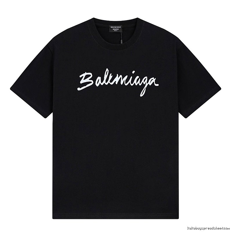 Balenciaga Handwritten Trendy Style Black T-shirt