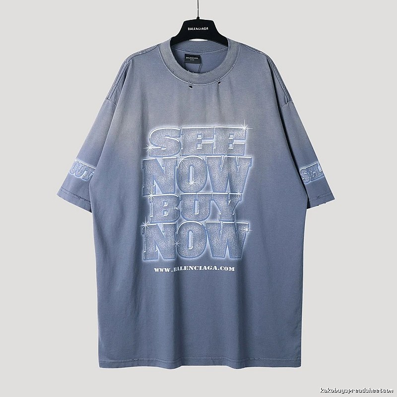 Balenciaga letter grey short-sleeve