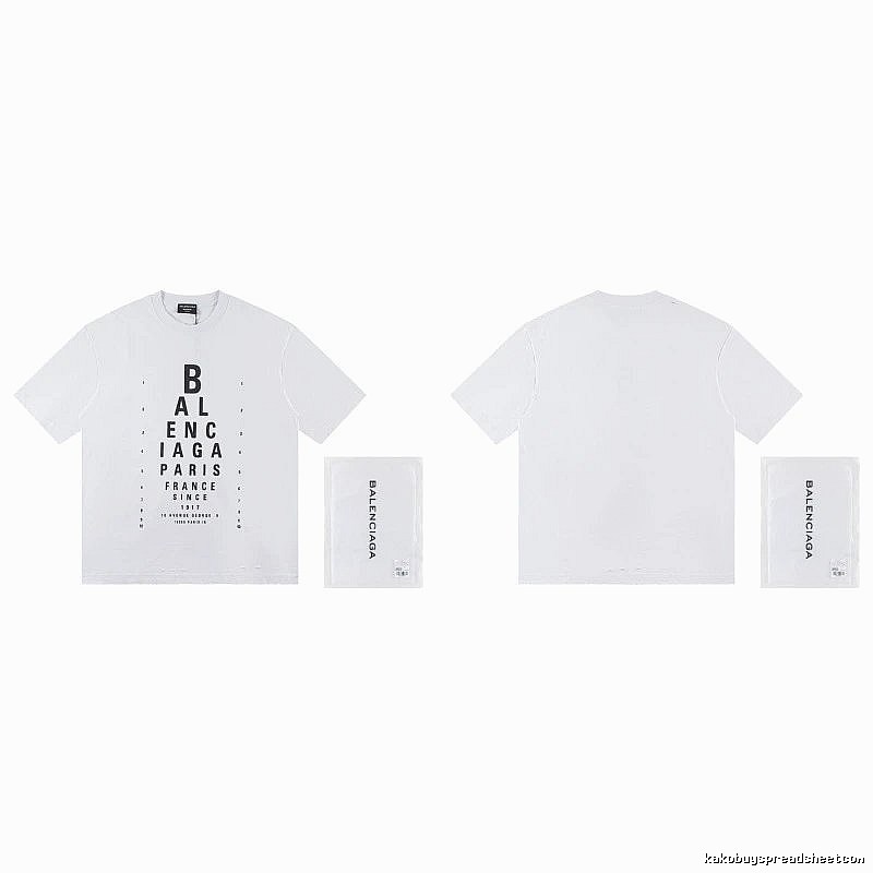 Balenciaga Letter Print Street Style White T-Shirt