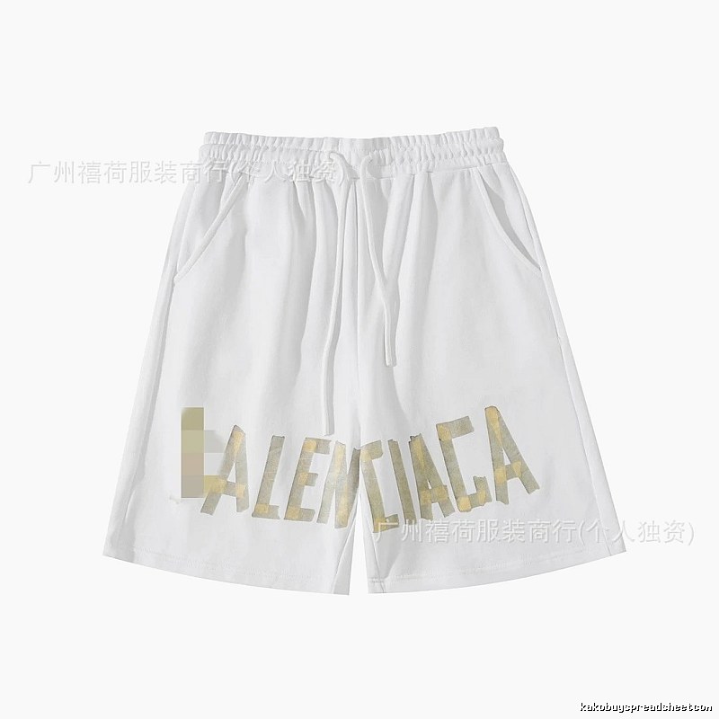 Balenciaga letter-print white shorts