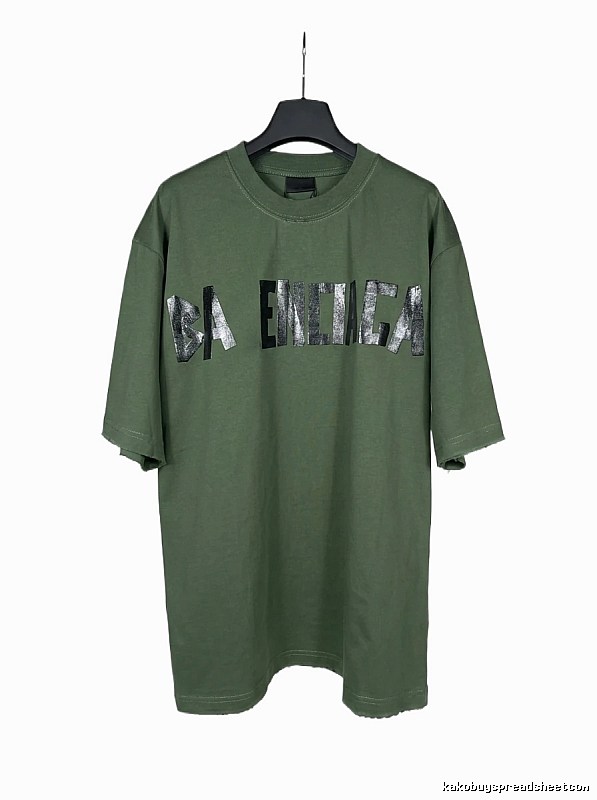 Balenciaga letter-style green T-shirt