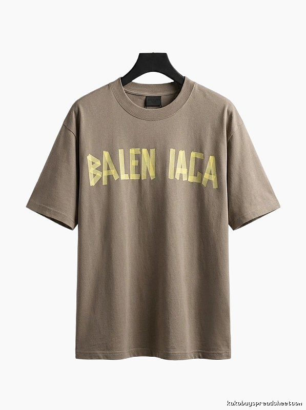 Balenciaga letter trendy brand khaki T-shirt