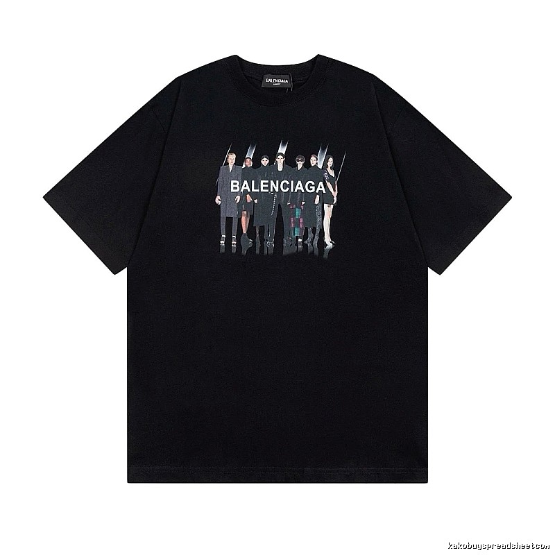 Balenciaga Portrait Print Trendy Black T-Shirt