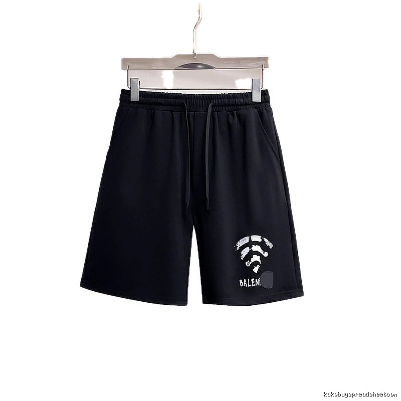 Balenciaga Printed Street Style Black Shorts