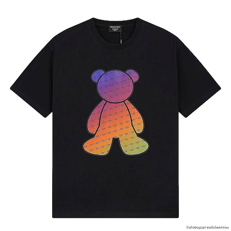 Balenciaga Rainbow Bear Short-sleeve Shirt