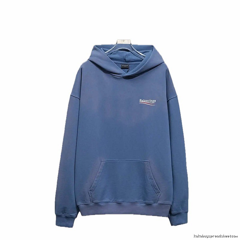 Balenciaga simple style blue hoodie