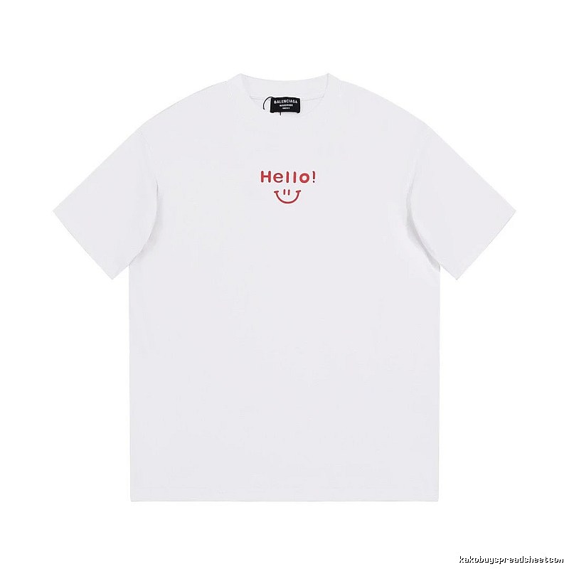 Balenciaga Smile Collection Minimalist Style White T-shirt