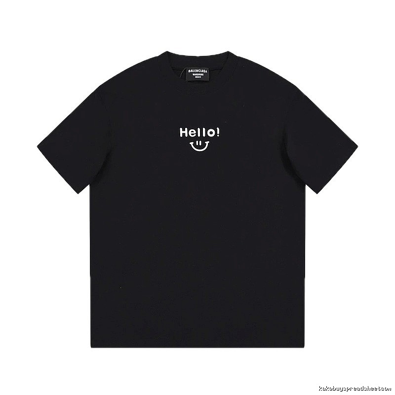 Balenciaga Smiley Print Street Style Black T-Shirt