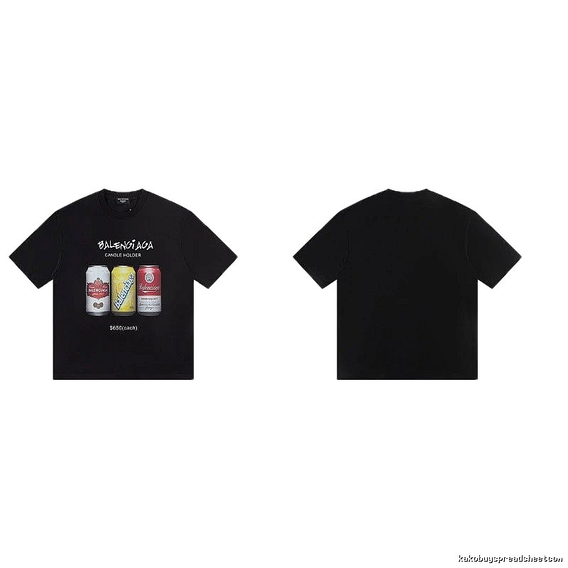 Balenciaga Street Style Black T-shirt with Coca-Cola Print