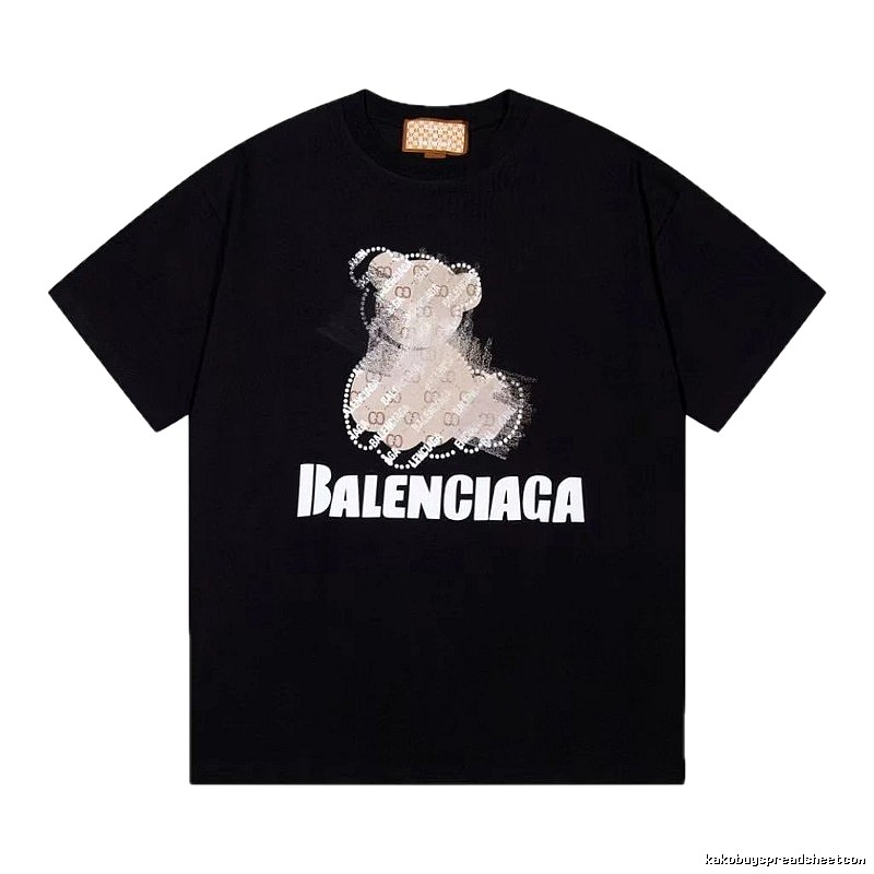 Balenciaga Trendy Black T-Shirt with Bear Print