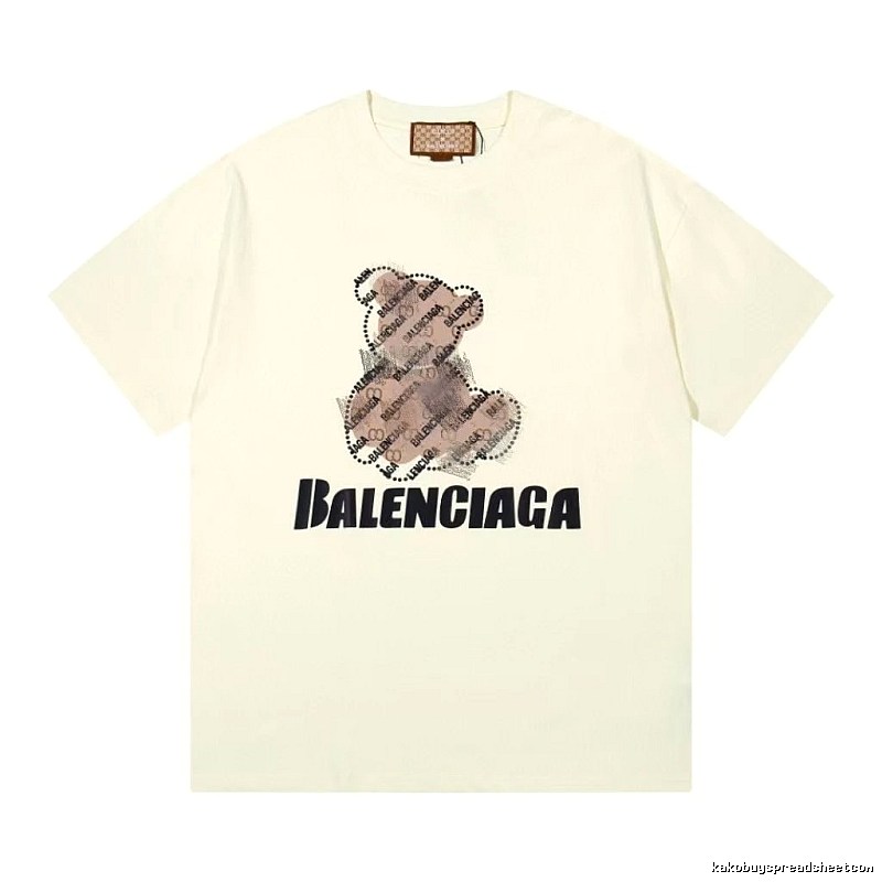 Balenciaga Trendy Off-white T-shirt with Bear Print