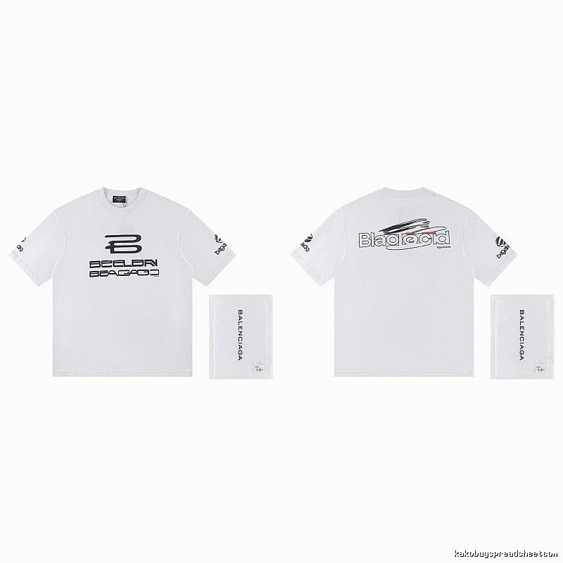 Balenciaga Trendy Racing Print White T-Shirt