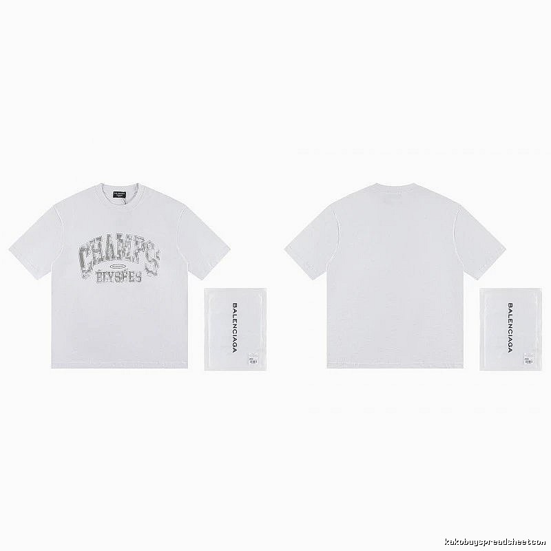 Balenciaga Vintage Distressed Lettering White T-Shirt