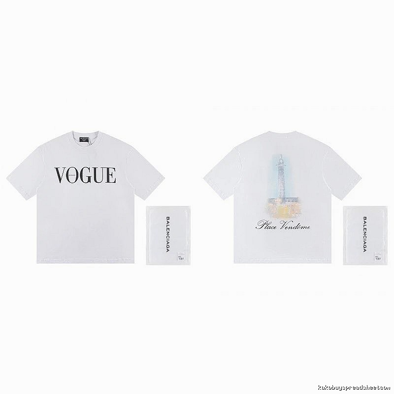 Balenciaga VOGUE Printed Trendy White T-Shirt