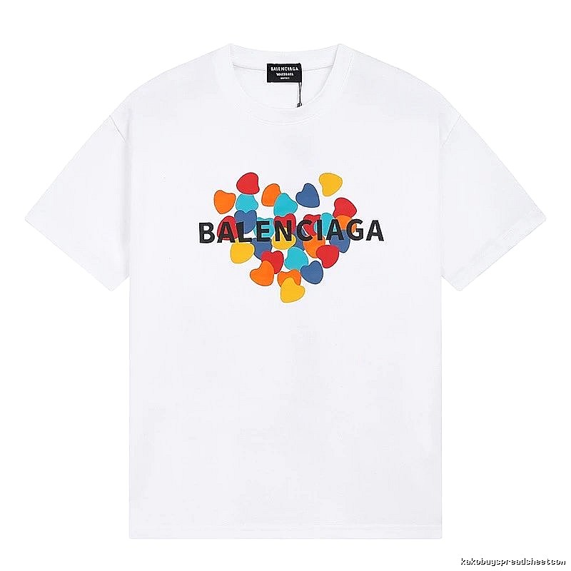 Balenciaga White T-shirt with Heart Print