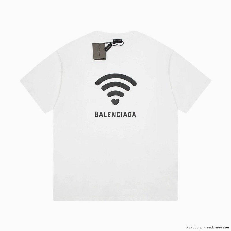 Balenciaga WiFi Printed Trendy White T-shirt