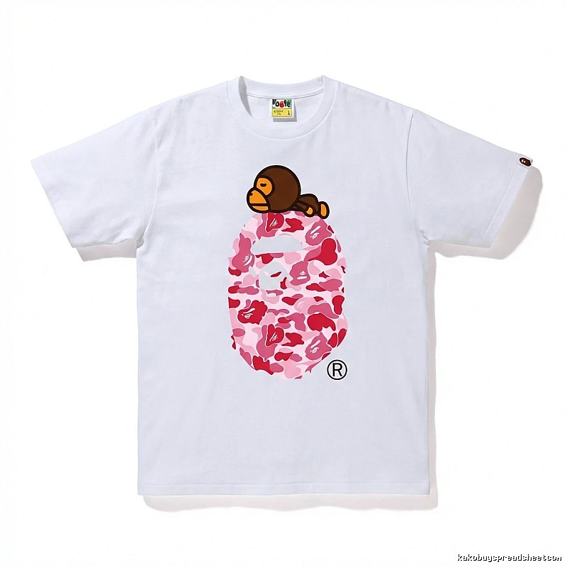 Bape Ape Camouflage Style White T-shirt