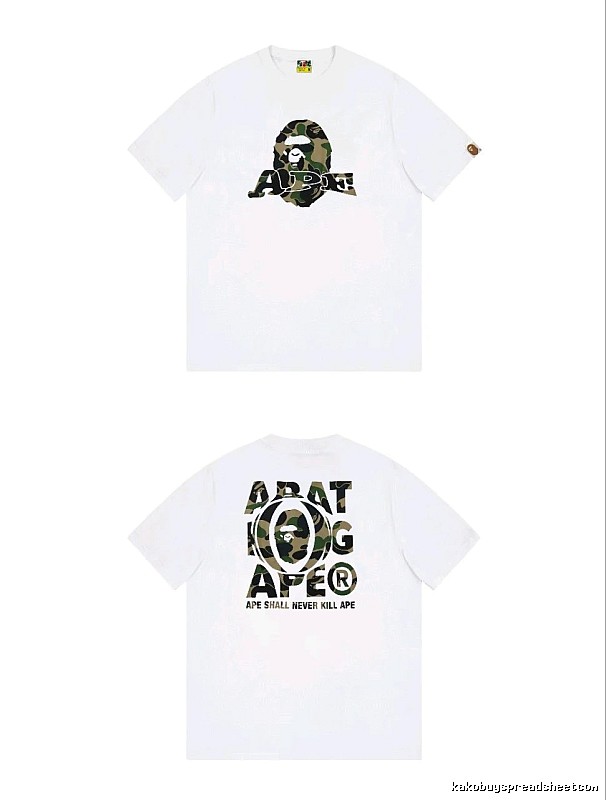 Bape Ape Head Camouflage Style White T-shirt