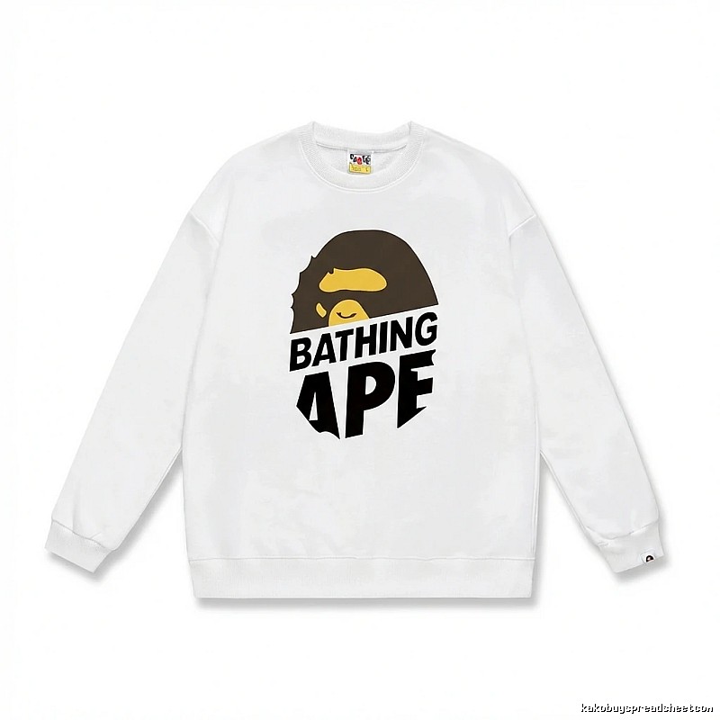 Bape Ape Head Casual White Sweatshirt
