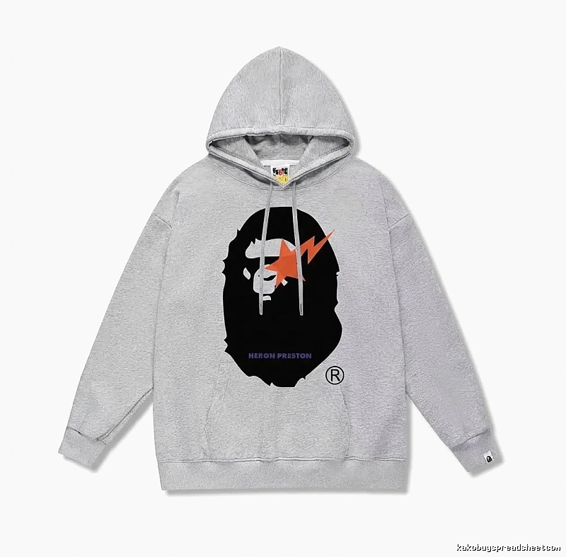 Bape Ape Head Grey Hoodie