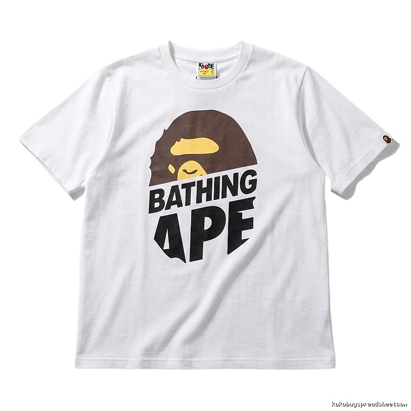 Bape Ape Head Minimalist Style White T-shirt