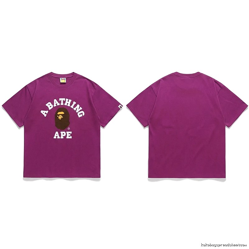 Bape Ape Head Purple Trendy T-shirt