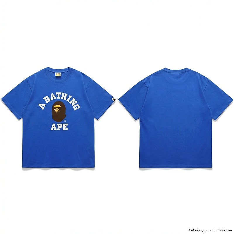 Bape Ape Head Simple Style Blue T-shirt