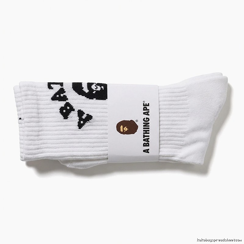Bape Ape Head White Trendy Socks