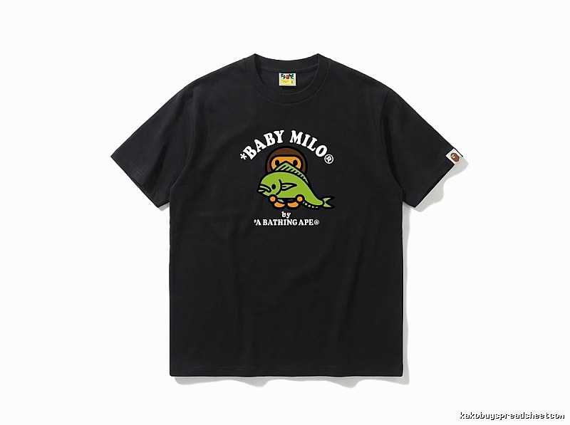 Bape BABY MILO Cartoon Style Black T-shirt