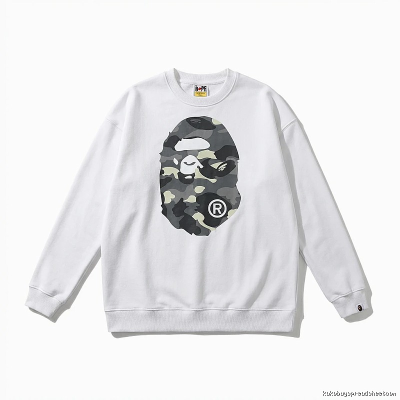 Bape Camouflage Ape Face White Sweatshirt